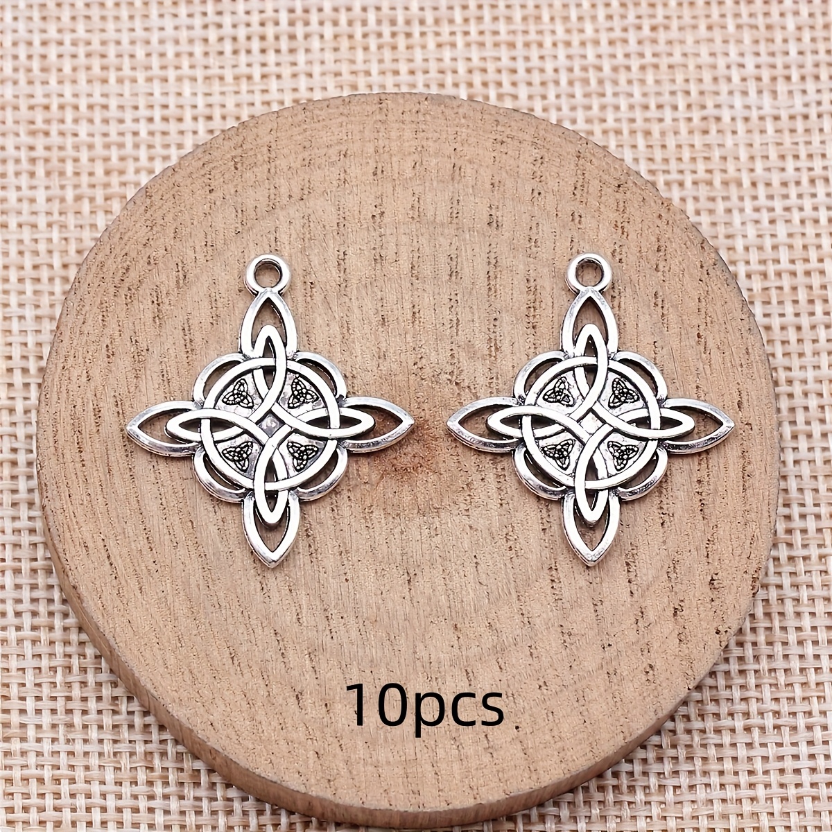 Image of 10pcs Individual Retro Celtic Knot Pendant Fashion Women's Pendant Creative Necklace Bead Bracelet Earring Pendant Jewelry Making Additions