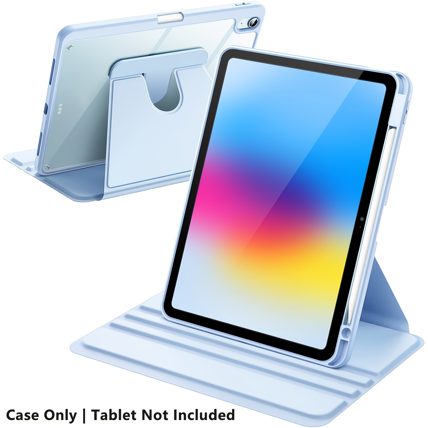 TEMU Custodia girevole di fascia in limitata, adatta per iPad 10a/11a (A16)/12a 10.9" e tablet da 11 pollici, con scomparto per matita, funzione