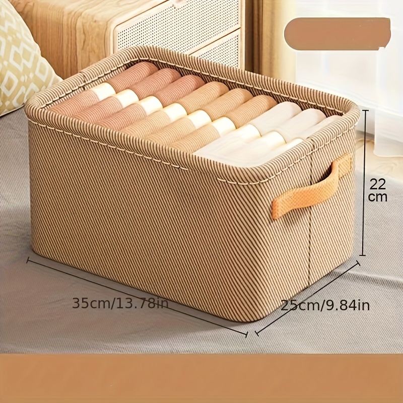 

easy-access" Large Capacity Clothes Storage Box - Stackable, Foldable Organizer For Wardrobe, Bedroom & Living Room - Ideal For Pants, Socks, Underwear