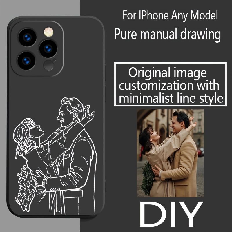 

Hand-painted Lines Simple Style Customized Tpu Phone Case, Suitable For Iphone 15 14 13 12 11 Pro Max Plus X Xr