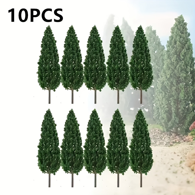 10pcs 6.5cm Scale Model Trees, Suitable For Diorama Models, Miniature Landscapes, Train Layouts, Architectural Models, , Park Scenery, Crafts, Realistic Decorative Trees
