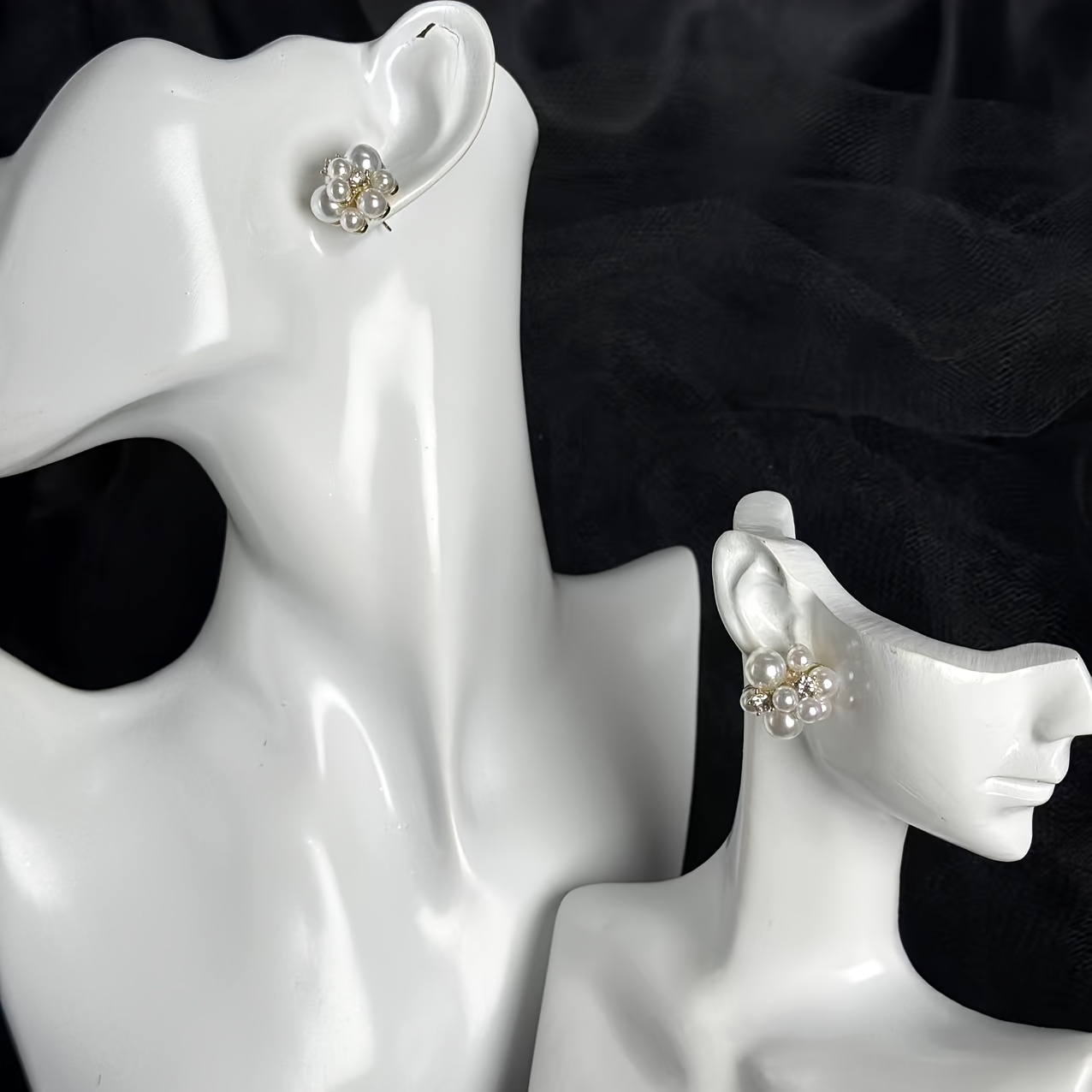 TEMU Pendientes de combinación multi-perla de de perlas, circonia sintética, diseño en , pendientes exquisitos y brillantes, resaltan el del al