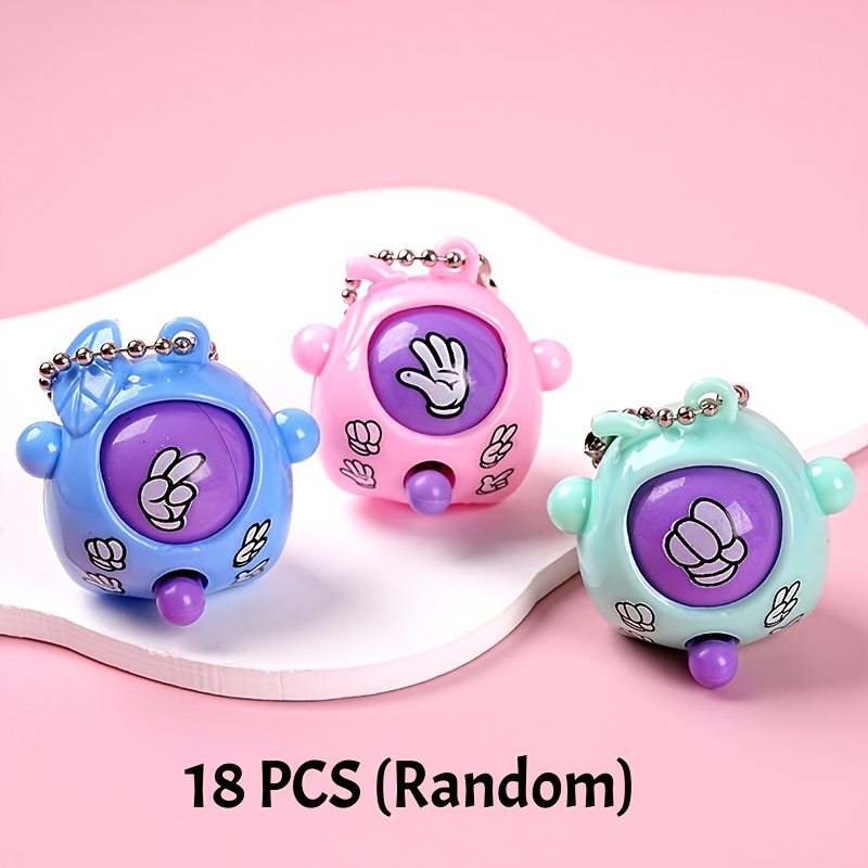 TEMU Set de regalo de de 9/18 piezas - Llavero de mini juguete colgante piedra, papel o tijera, juguete interactivo para , lindo regalo para de