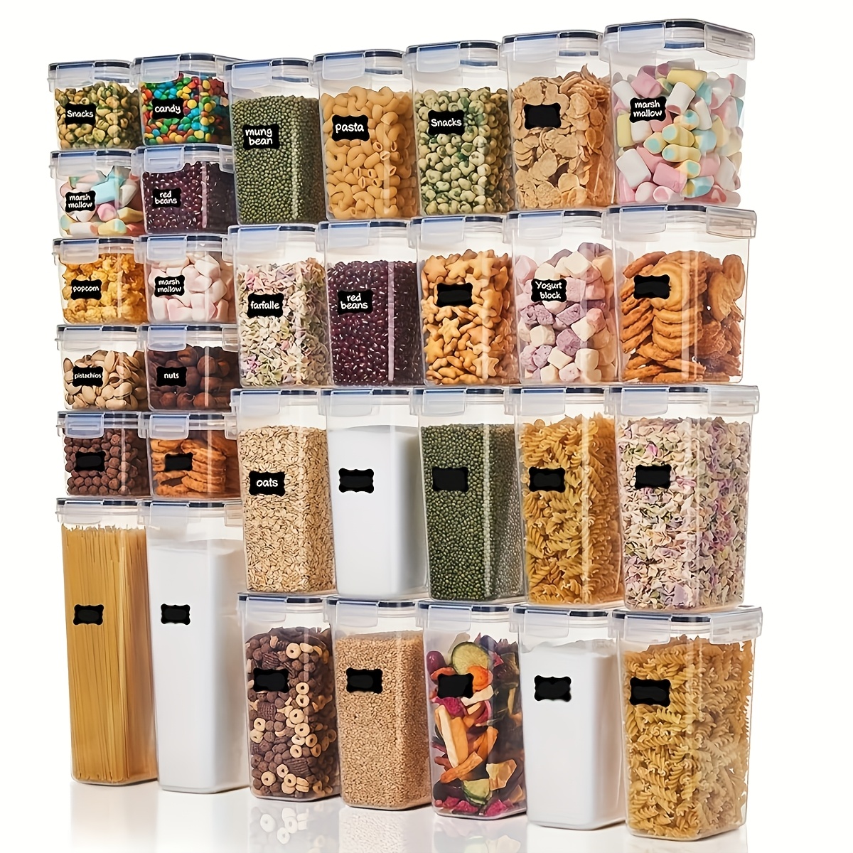 

84pcs Airtight Food Storage Containers Set - Bpa-free, Leak-proof, Stackable, And Space-saving Kitchen Organizers With 42 And 42 Boxes, Includes Spoon, Labels, And Pen For Prep And Pantry Organization