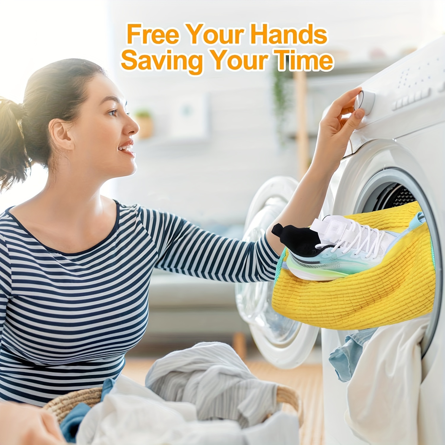 cross border spot washing machine lazy   artifact for home use shoe bag and shoes anti deformation polyester cylindrical wash care bag laundry bags details 2