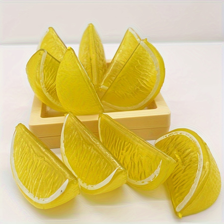 

8-piece Set Of Lifelike Artificial Lemon Slices - Perfect For Home, Kitchen & Party Decorations, Ideal For Halloween, Christmas, Easter & More