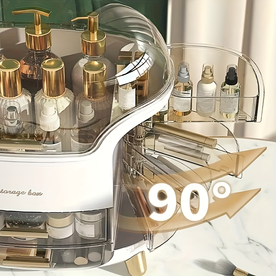 versatile cosmetic organizer with drawers durable plastic storage box for makeup skincare and stationery multi compartment holder for brushes lipsticks and beauty products portable desktop organizer with polished   Product details 8