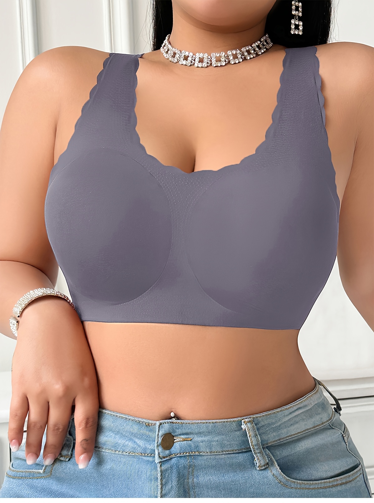 Plus size traceless push up and anti-sagging wireless bra anti-slip bra women breast holding comfortable breathable top Truss chest pad beauty back Vest Women
