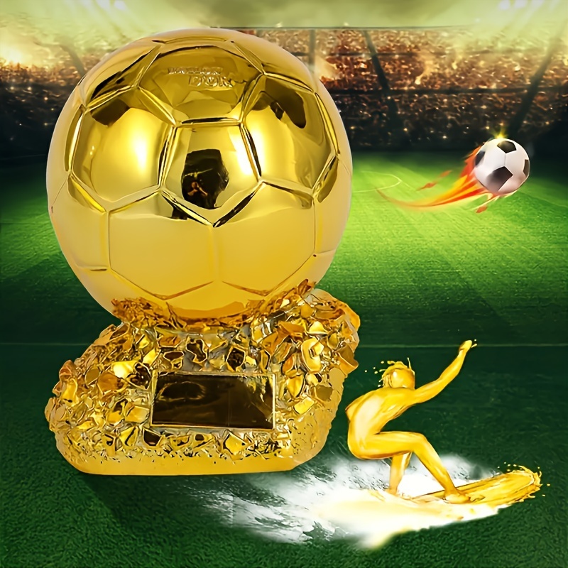 

Resin Soccer Ball Trophy Statue - Ideal Gift For Sports Fans, Festive Decor For Valentine's, Christmas, , New Year, Father's Day