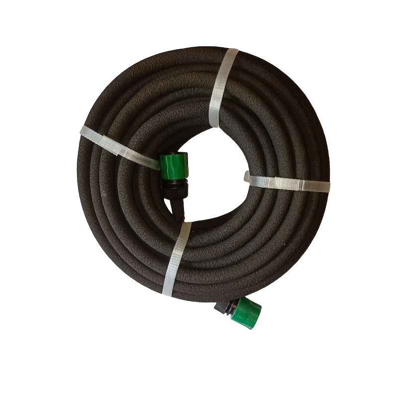 Image of Rubber Soaker Hose With Universal Connectors - Drip Irrigation For Garden, Patio, And Outdoor Use, No Expansion Hose, Garden Irrigation | Aesthetic Garden Accessory | Durable Garden Hose