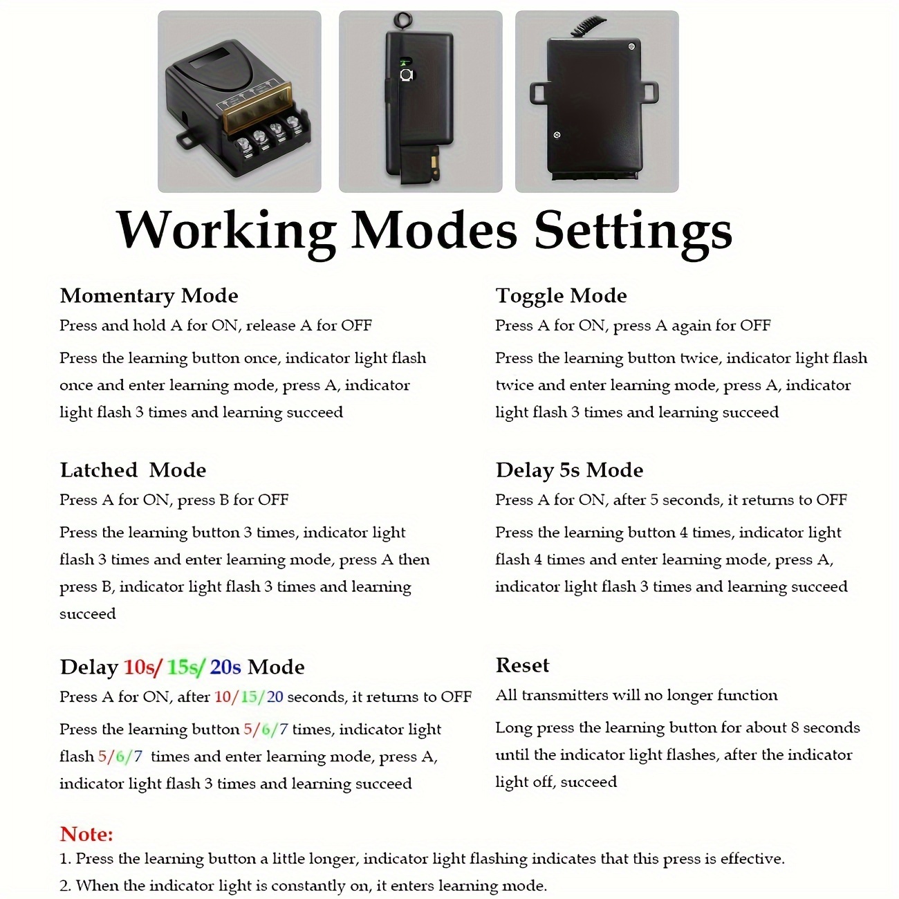 wireless remote control switch ac110v 120v 220v 240v 30a relay switch relay receiver with 2   433mhz remote switch for lights pump household appliances security systems Product details 7