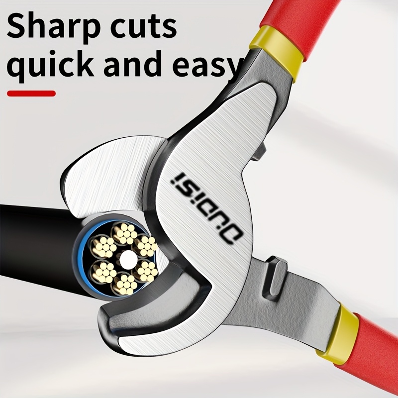 1 stuk 15,24 cm, 20,32 cm, 25,4 cm Draadstrip Tang, Kabelschaar, Chroom Vanadium Staal Gesmeed, Slijtvast en Duurzaam, Gebruikt voor Scherp Snijden van Kabels en Gedraaide Draden, Comfortabele Greep, Precies Snijden