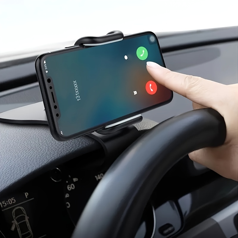 TEMU 1pc Universal Rotating Dashboard Cell Phone Cradle - 360 Degree Adjustable Car Mount Holder Clip With And