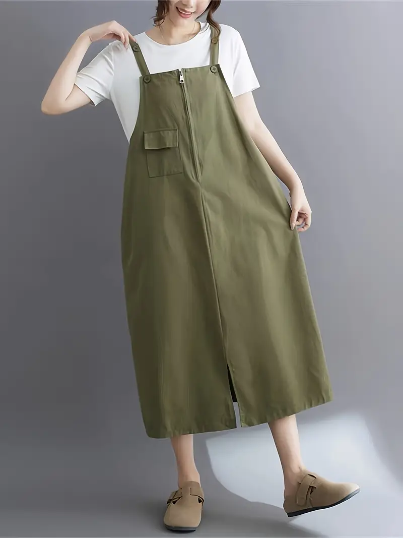 vintage inspired length pinafore dress front slit casual - Temu United Arab Emirates vintage inspired length pinafore dress front slit casual - Temu United Arab Emirates