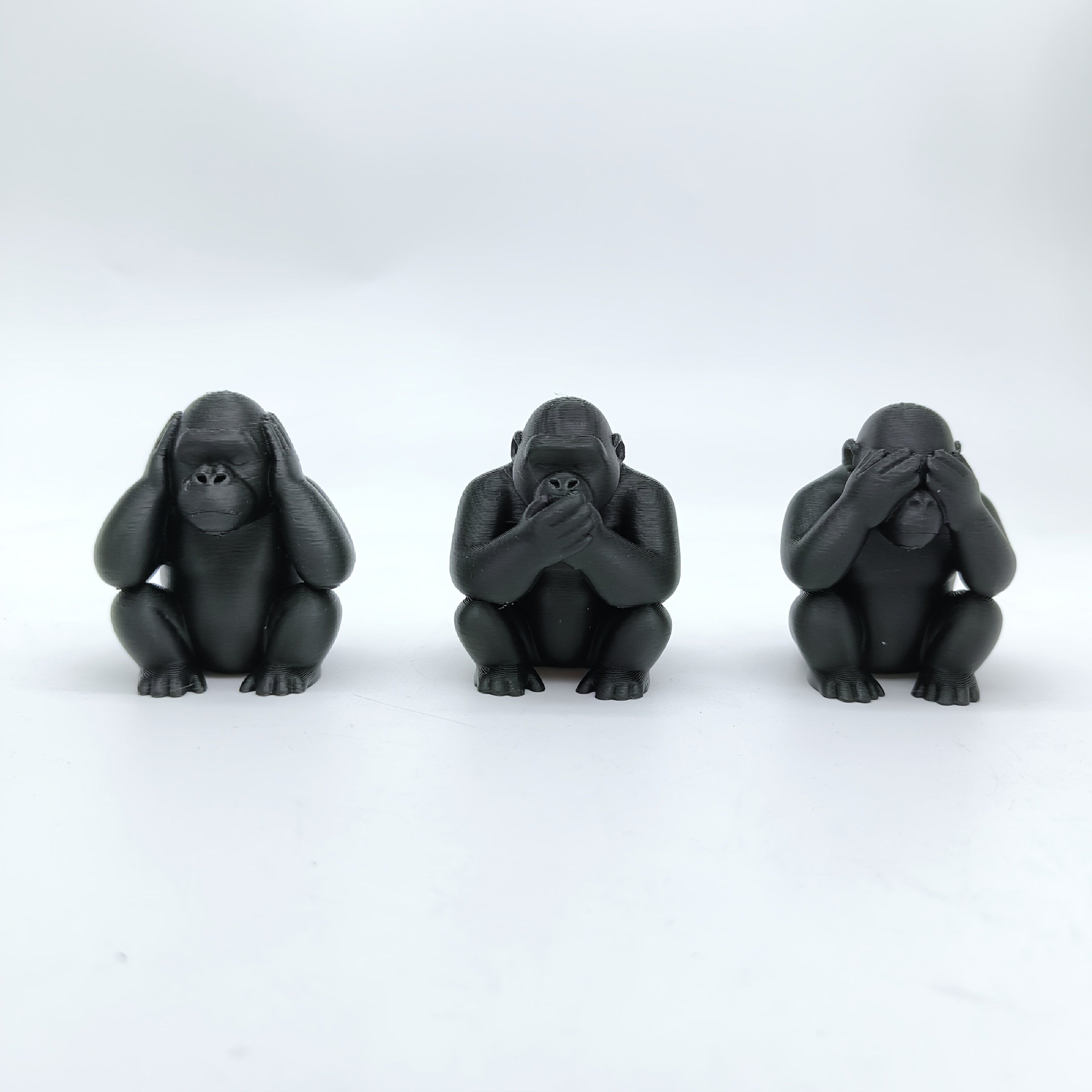 Image of 3pcs 3 Wise Monkeys Car & Home Decor Ornaments - See No Evil, No Evil, Speak No Evil Plastic Figurines Suitable For Office Desk, Dashboard, Birthday Gifts, Modern Minimalist Luck Symbols