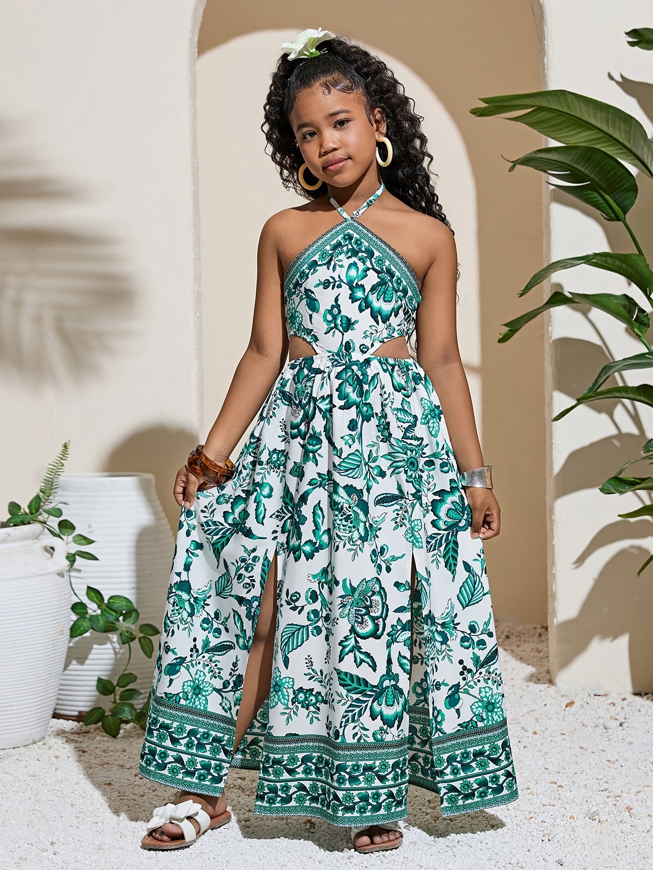 Girls' Bohemian Floral Beach Dress - Long Formal or Casual Party Dress,  Machine Washable Non-See-Through Fabric for Tween Girls - Summer Outfits  for Birthdays, Vacations, Photo Shoots, Dresses for ...