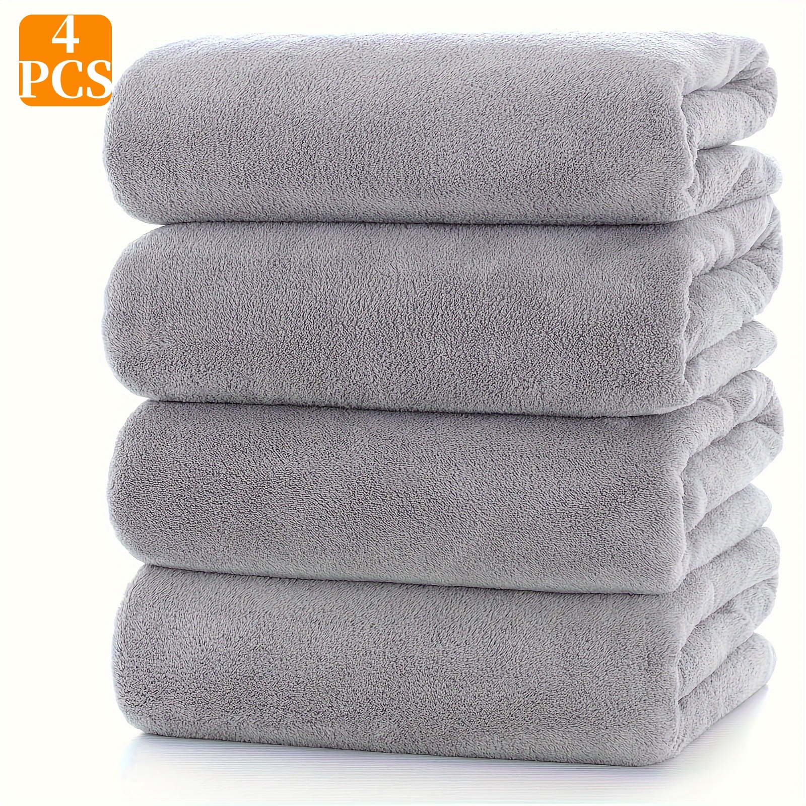 

4pcs Towel Set - Soft, Absorbent, And Quick-drying Bath Towels For Bathroom, Shower, Sports, Travel, Yoga - Premium Bathroom And