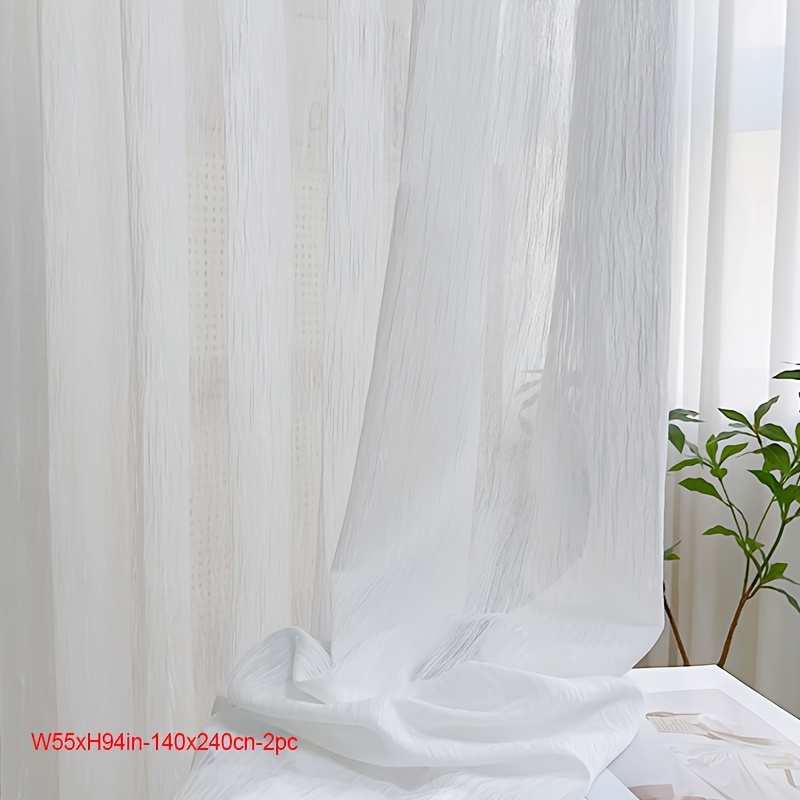 2pcs Light Filtering Yarn Curtain Living Room High-end Bling Bling Silvery Wire Glittering Linen Textured Drapes For Bedroom Balcony, Multifunction Gift Hooks