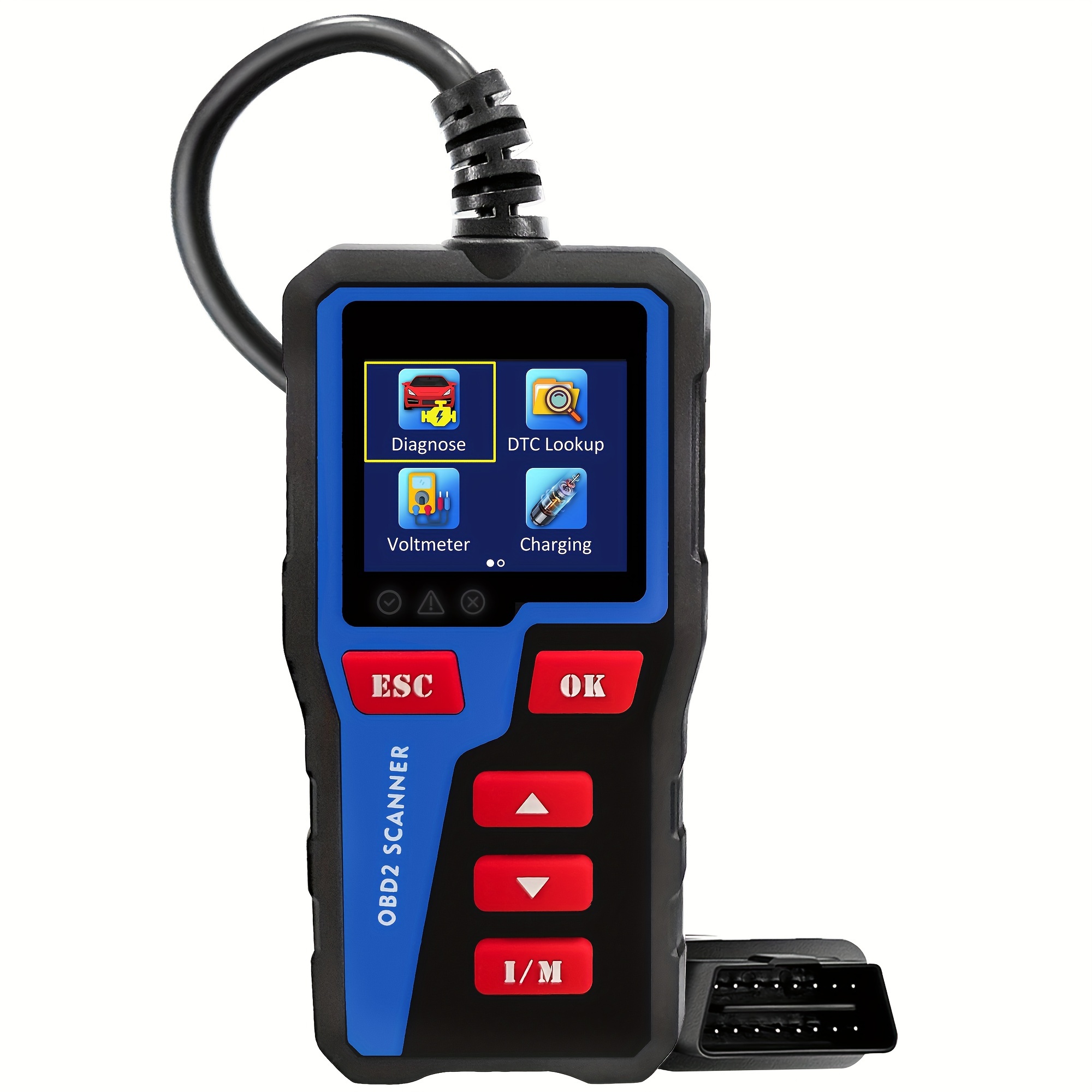 TEMU Obd2 Diagnostic Tool, Obdii Car Codes Test Live Im Readiness Cranking And Charging Eobd Obd2 Can Diagnostic Tool For Obdii 12v