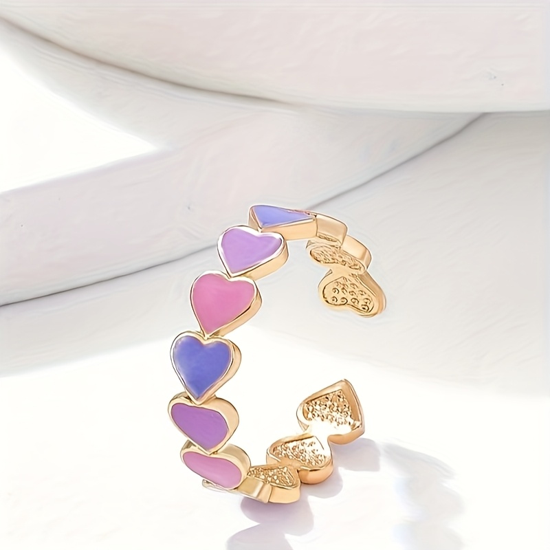 

Chic Adjustable Heart Cuff Ring, Resin , Zinc Alloy, , And Parties, Ideal Valentine's Day Gift, Fits All