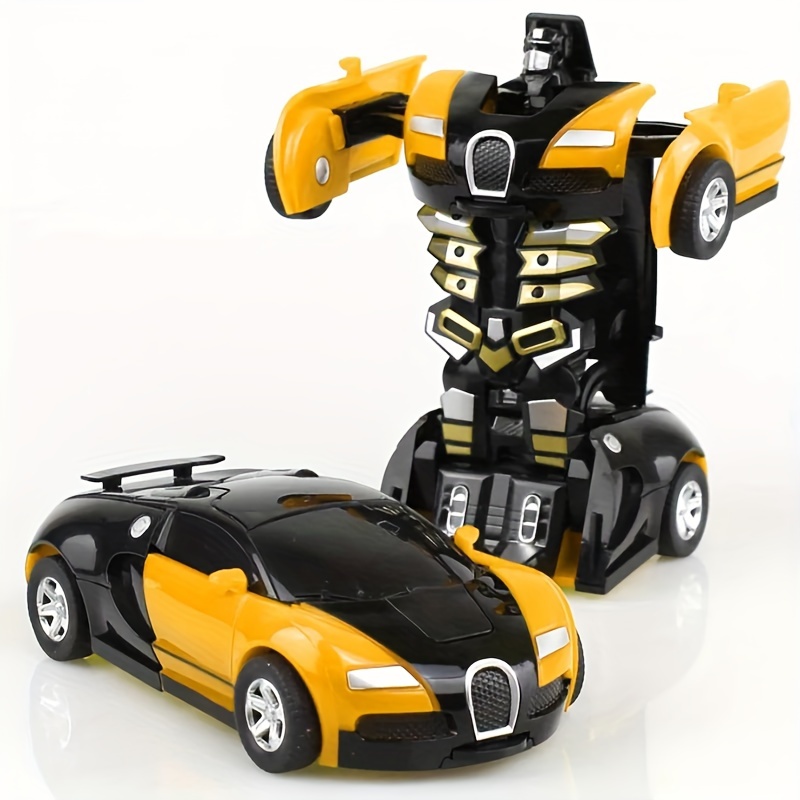 One-Key Transformation Mini 4-in-1 Robot Car Toy | Inertia Racing Car + Interactive Family Companion | ABS Durable Material | Suitable for Boys & Girls | Perfect Birthday/Christmas/Easter Gift