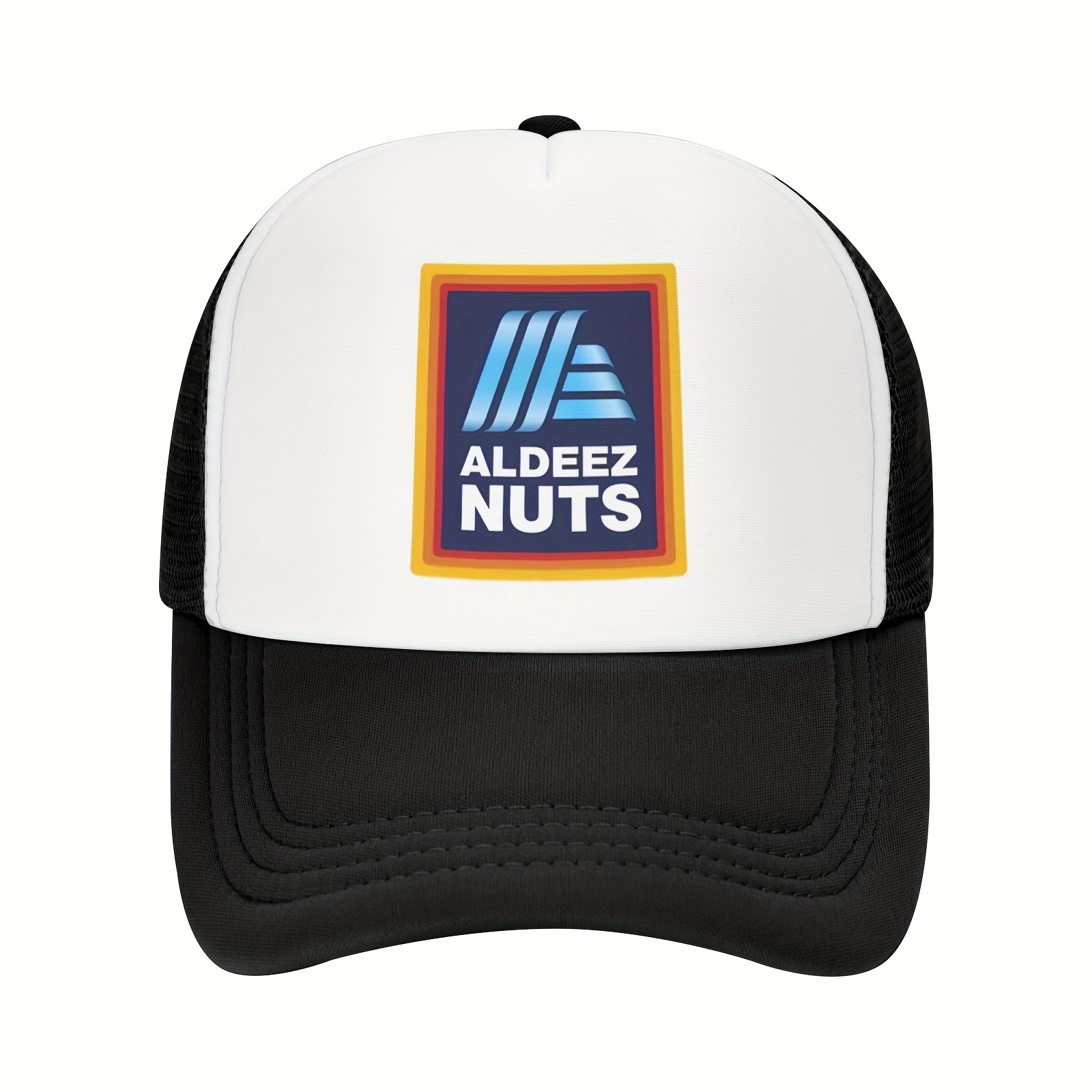 

Funky Polyester Baseball Cap Aldeez Nuts Design - Lightweight, Breathable Mesh-back Trucker Hat, Adjustable For All , Sun Protection, Hand Washable - 1pc Unisex