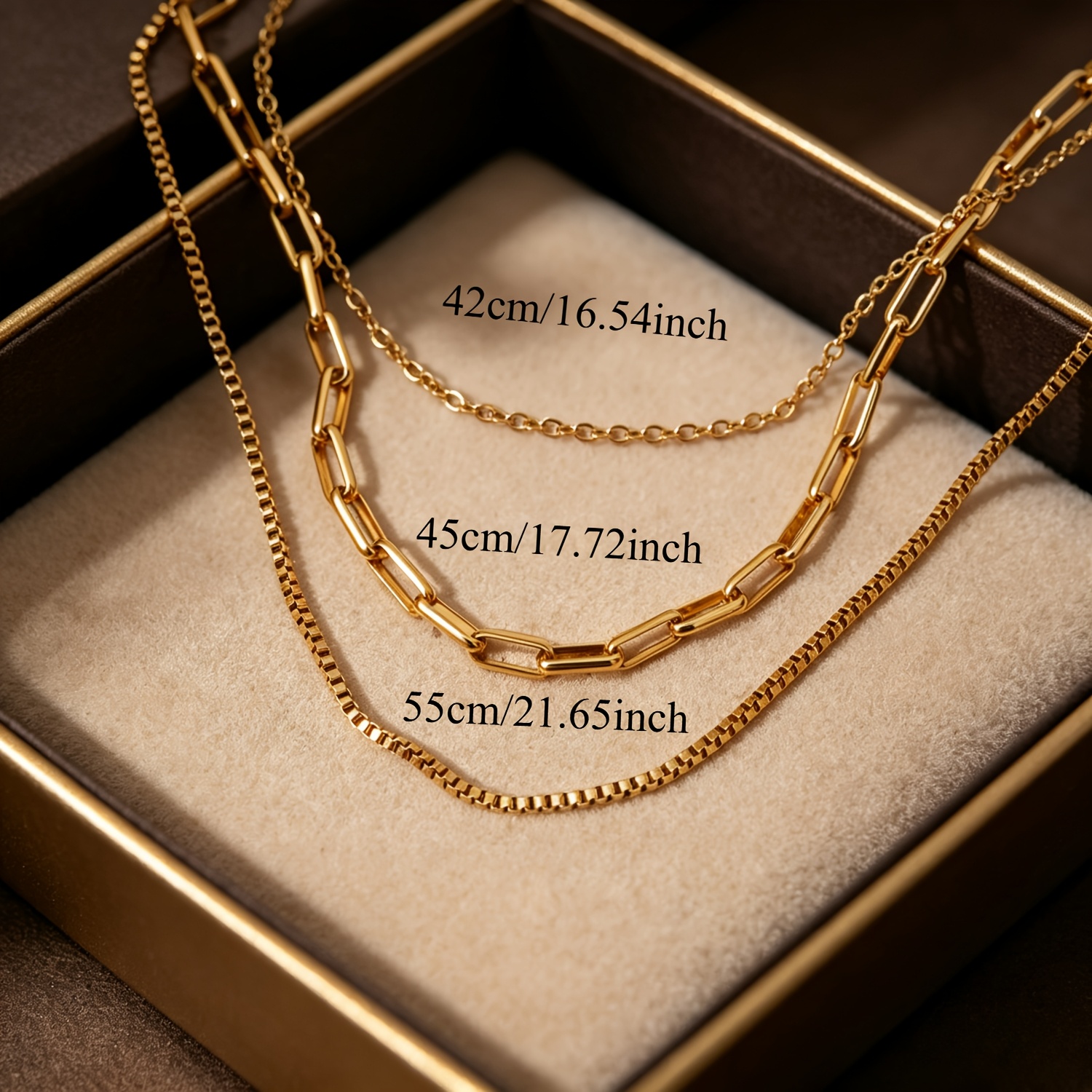 Women's Retro 316 Stainless Steel 18K Golden Plated Stackable Necklace