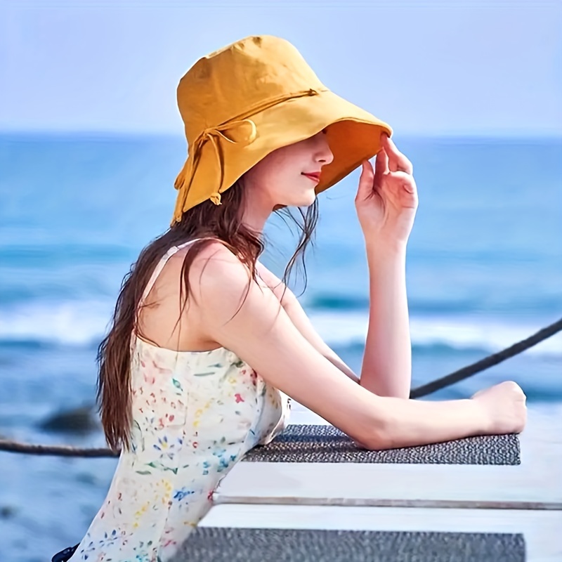 Wide Brimmed Fisherman Hat Women Summer Sun Protection Hat - Temu