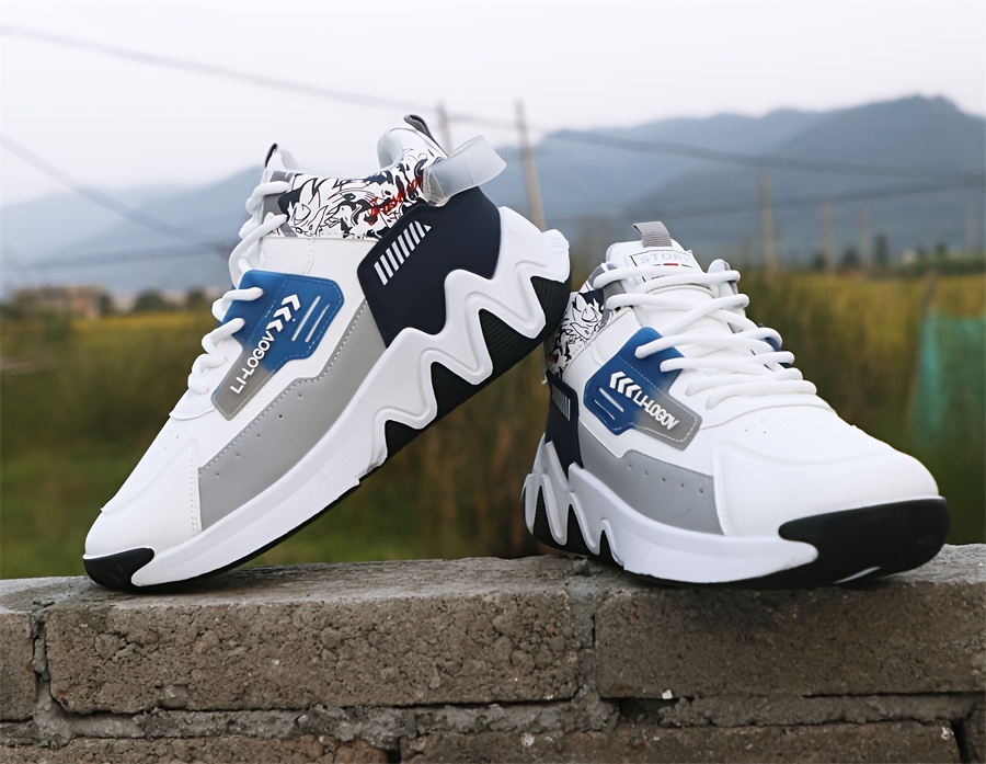 Zapatillas de running acolchadas y elegantes para hombre, cómodas y antideslizantes con cordones, zapatillas suaves, aptas para actividades al aire libre para hombres, se pueden usar en todas las estaciones
