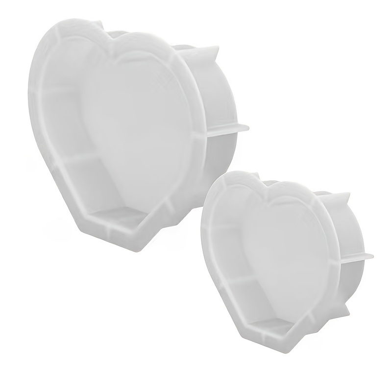 TEMU 2pcs Large Heart Shape Resin Molds, Silicone Molds For Flower Preservation, Deep Epoxy Resin Molds For Resin Art Casting, Wedding, Valentine, Anniversary, Home Decor Gift (9.7in, 6.4in)