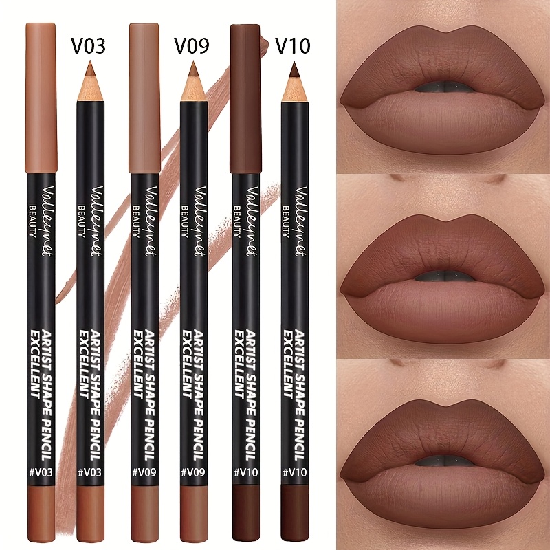 Image of 3pcs/set Lip Liner Set And Eyeliner Set Long Lasting Matte Waterproof Lipstick 2in 1 Eyeliner And Lip Liner Waterproof Lip Liner Set Women Lip Cosmetics Matte Lip Makeup Pencils