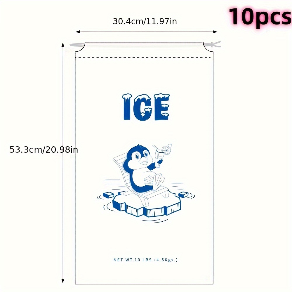 Durable Drawstring Closure 10 Ice Packs, Suitable For Barbecues, Camping, Food Stalls, Refillable Ice Bags, Suitable For Freezing And Takeout