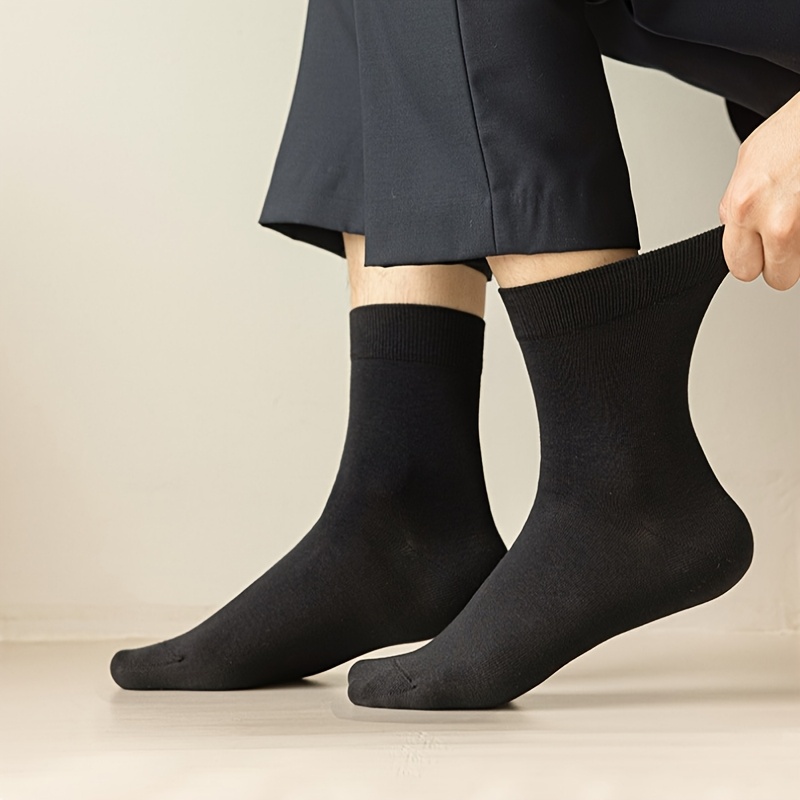 6pcs calcetines algodón negros hombre media caña absorbentes - Temu Uruguay