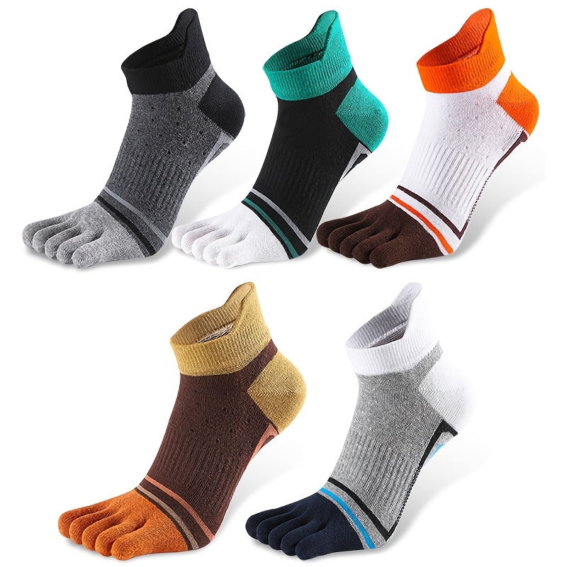 E-shop 5 Paar Herren Fünf-Zehen Sportsocken - Atmungsaktiv, Rutschfest, Schweißabsorbierend, Abriebfest - Frühling/Sommer Laufsocken für den Innen- und