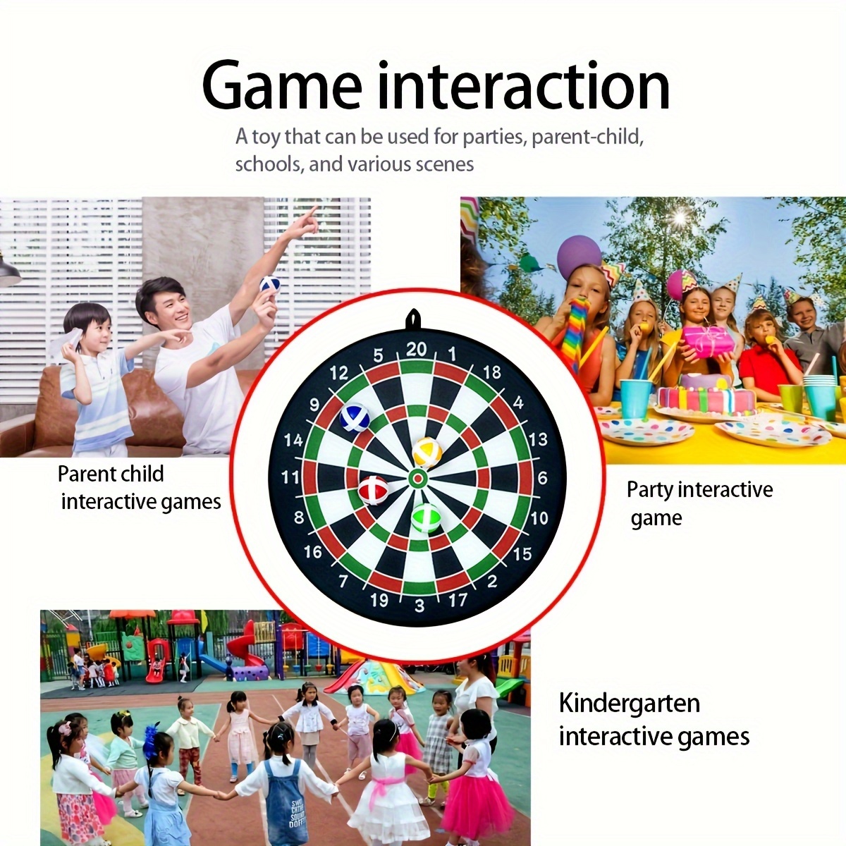 12 Sticky Balls/6 Sticky Balls, Dart Board Set Indoor Outdoor Toy Balance Training Parent-Child Interactive Birthday Party Game Supplies