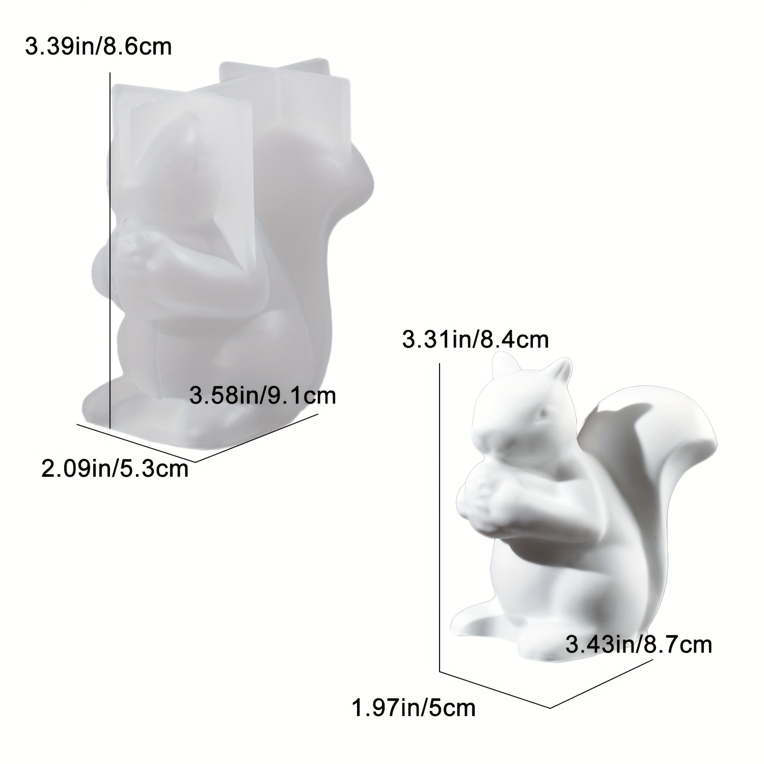 Resin Casting Molds 1 Size Animal Squirrel Silicone Mold, Plaster Concrete Animal Squirrel Mold, Suitable For Home Diy Decoration