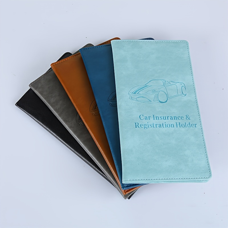 

Pu Leather Car Insurance & Registration Holder Wallet – Organizer Case With Clear Pockets For Id And Essential Papers