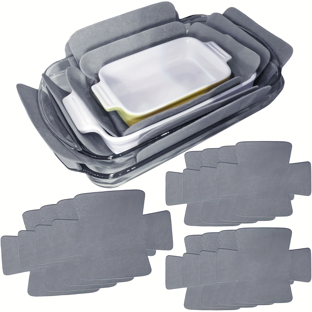 Image of Pot And Pan Scratch Protector Set - 12pcs - Ceramic, Glass Cookware Separator, Mat - Soft Anti-slip Felt Liner - Prevents Scratches Or Damage When Stacking - In 3 Convenient Sizes