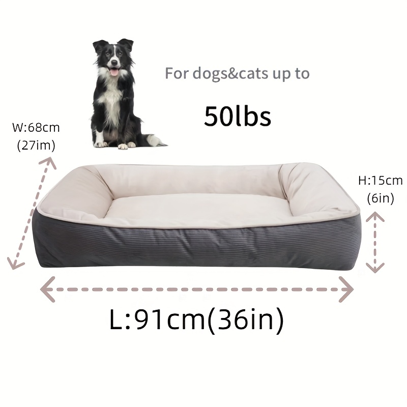 1pc corduroy thickened square pet nest medium large dog bed soft comfortable   universal Product details 4