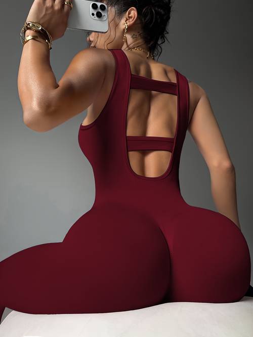 body deportivo casual de color para mujer, de yoga con espalda y cuadrado para ejercicio y entrenamiento