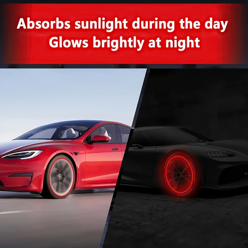 Eight Glowing Skull Tire Valve Caps