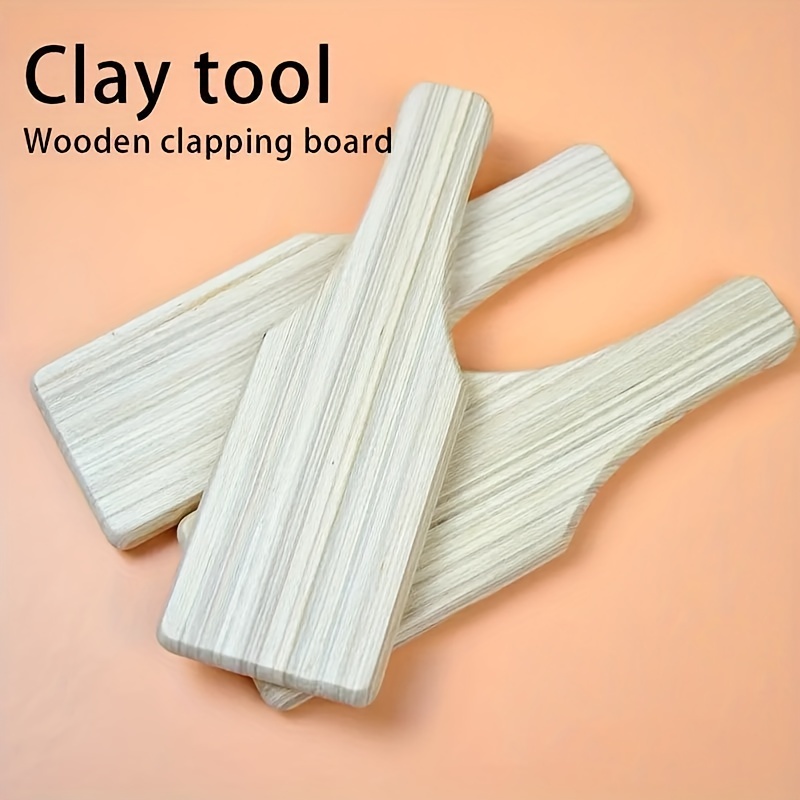 

2pcs Wooden Mud Shaping Boards For Ceramic & Pottery Tools - Uncharged Handheld Clay Sculpting And Pottery Making Tools
