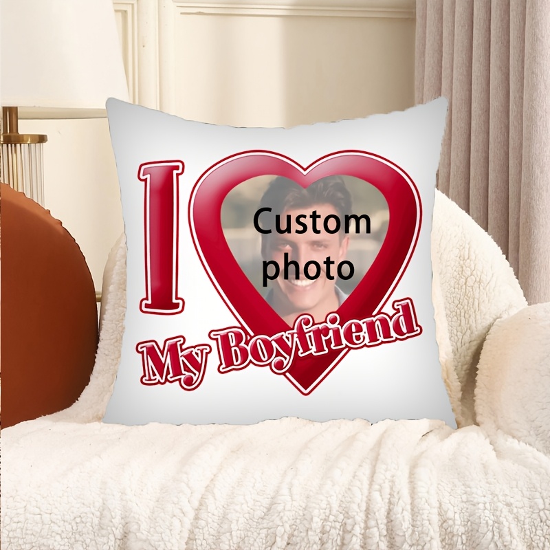 Image of 1pc, Short Plush Custom Pillow Single-sided Printing 45*45/18*18in Personalized Photo Custom Pillow Cover Suitable For Sofa Living Room Without Pillow Core