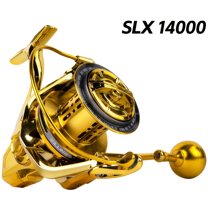 Image of Billings 8000-14000 Series Spinning Fishing Reel, 4.8:1 Gear Ratio, 44lbs Max Drag, 7+1bb Bearing, Long-distance Casting For Saltwater & Offshore Fishing Tuna, , Surfing Fishing Equipment