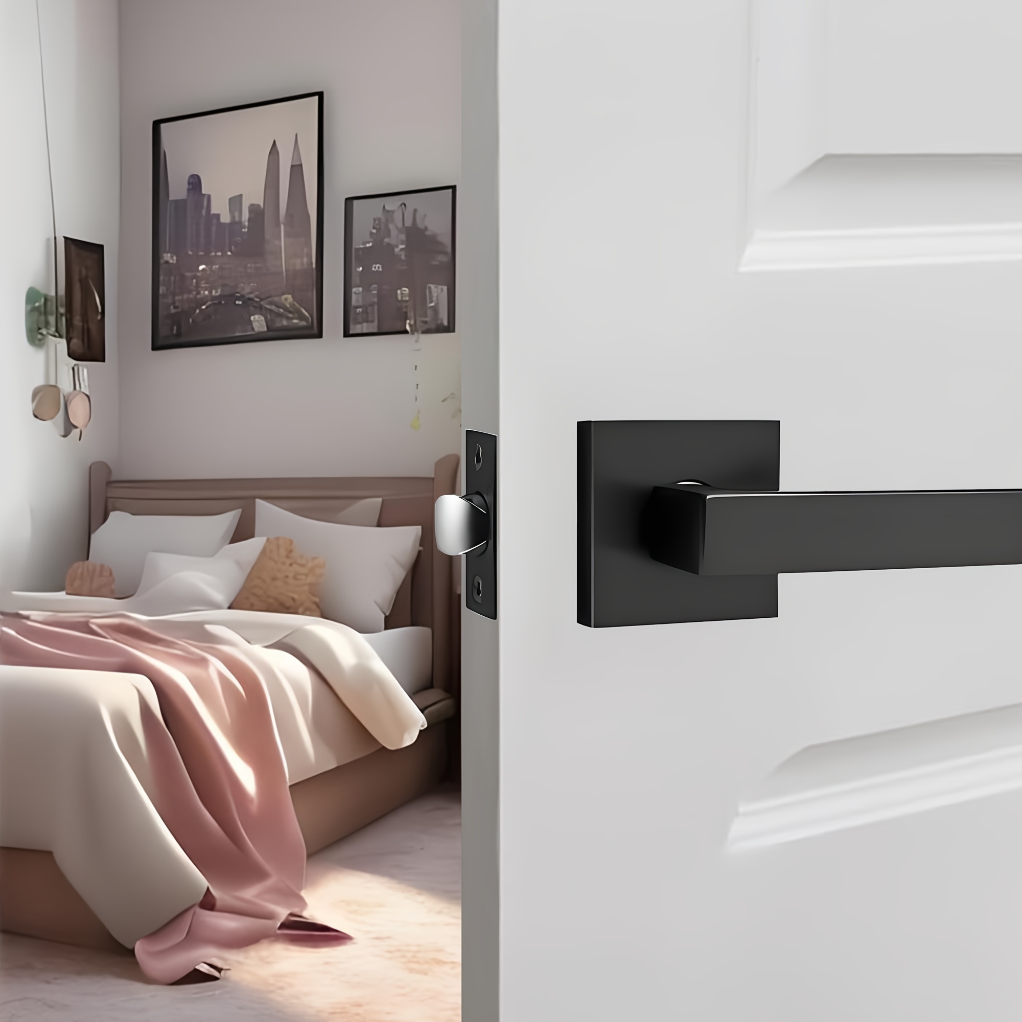 Heavy Duty Matte Black Door Knob with Keyless Entry