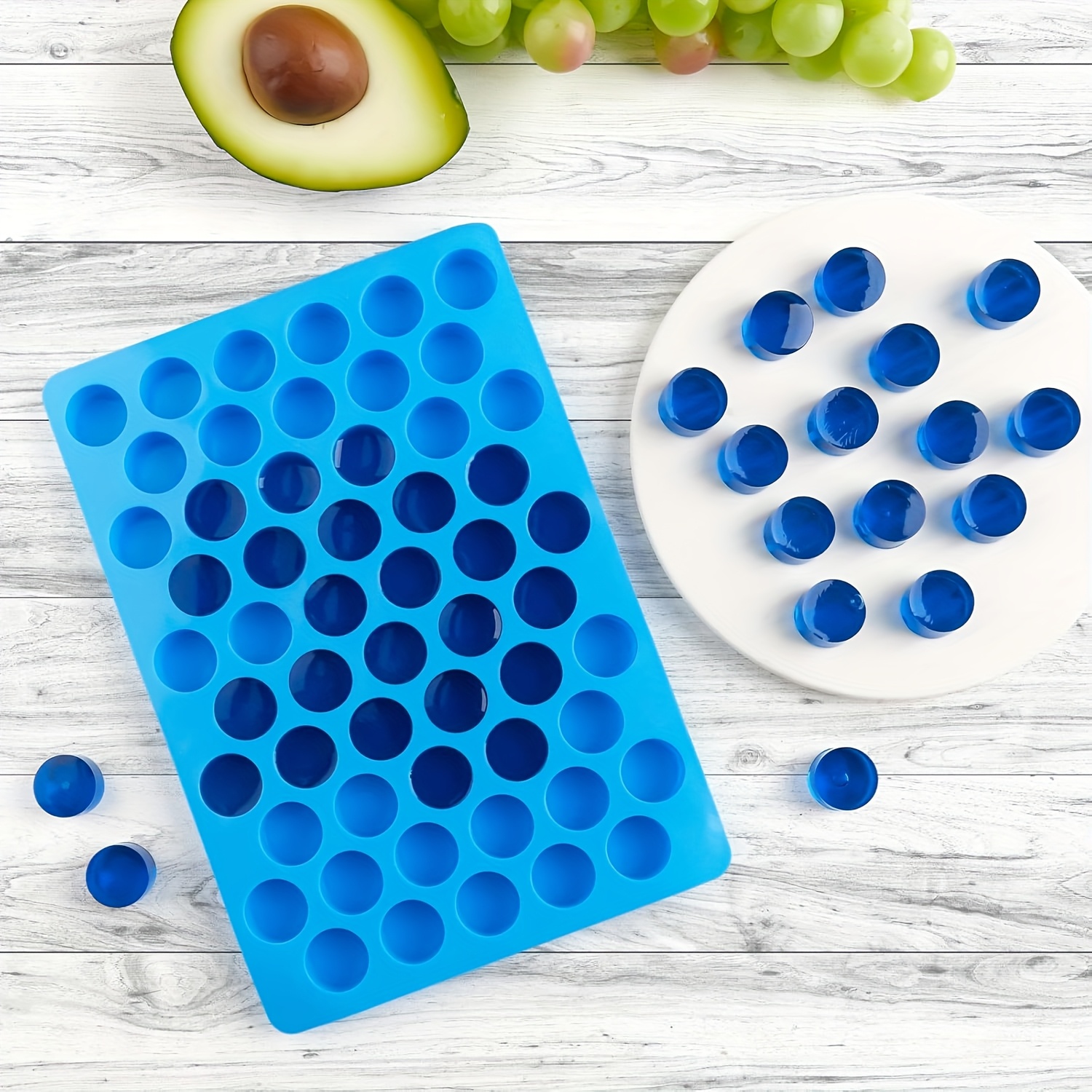Mini Round Candy Molds, 55- Silicone For Hard Candies, Gummy Snacks, Caramels, Ice Cubes