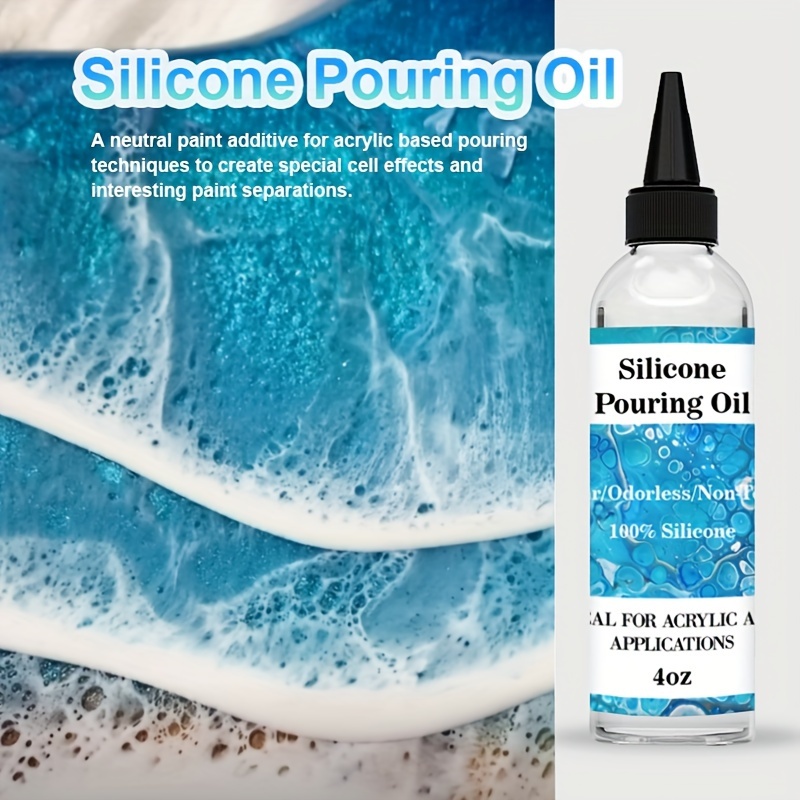 

Silicone Pouring Oil For Acrylic Painting, 100% Odorless Non-toxic Resin Cell Oil For Creating Special Effects, 4oz