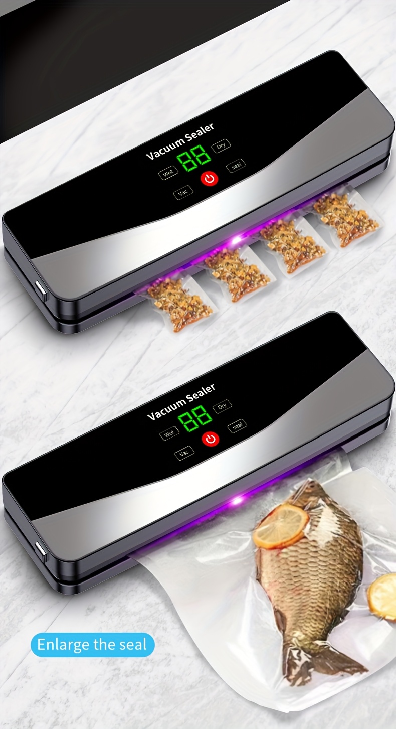 Scelleuse Alimentaire Automatique Multifonction, Scelleuse Sous Vide Portable sans Fil avec Fonction de Démarrage/Pause Manuelle, Affichage Numérique de Charge, Scellage de Sachets de Snacks, Conservation Alimentaire à Long Terme, Conception Compacte et Facile à Utiliser, Convient pour la Cuisine et