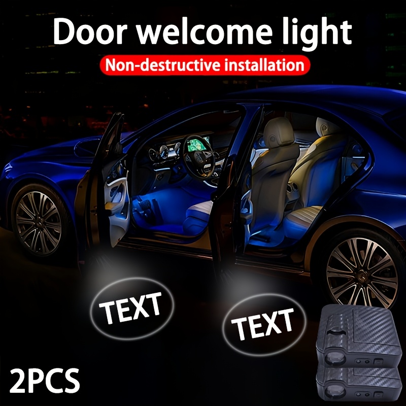 TEMU Welcome Lights For Car Doors Featuring Oem-style Text Projection, Universal Logo Projector For Easy Setup, Compatible With Benz Welcome Lights,