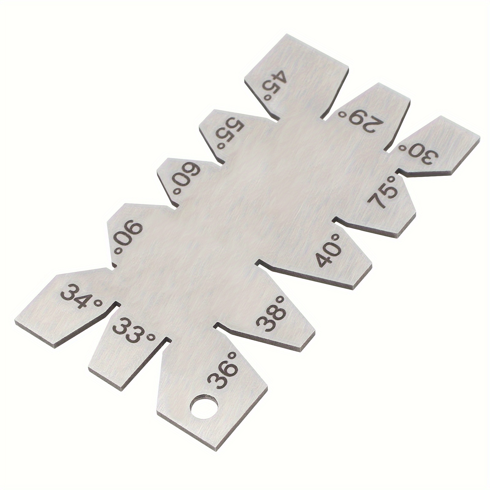 Image of Stainless Steel 29 To 90 Degree Screw Thread Gauge Angle Tool Plate For Industrial Measurement With 1.2mm Thickness, Multiple Lathes Measuring